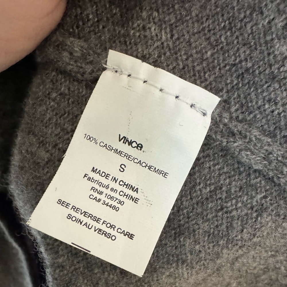 Vince 100% Cashmere Sweater Tank Dress Mini Grey Jewel Detail Size Small EUC - Picture 5 of 6